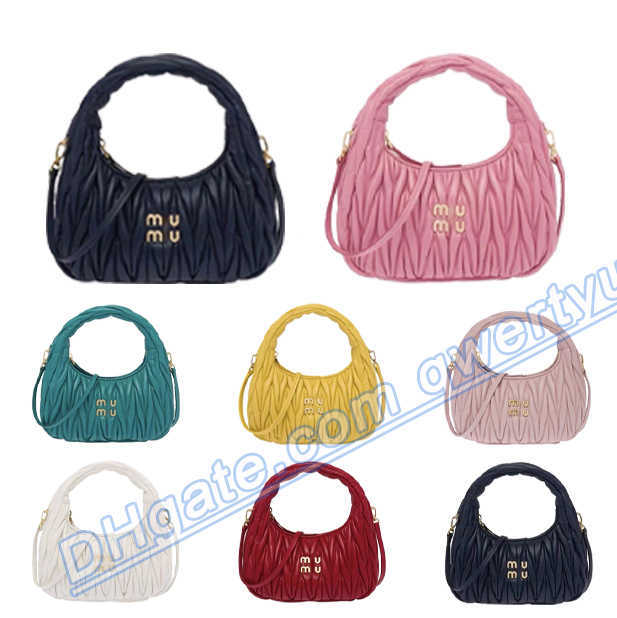 

qwertyui45 Totes Luxury Designer Miu hobo bag womens classic Genuine Leather Underarity handbag wallet Fashion with quality high clutch handbags 020323H, Red