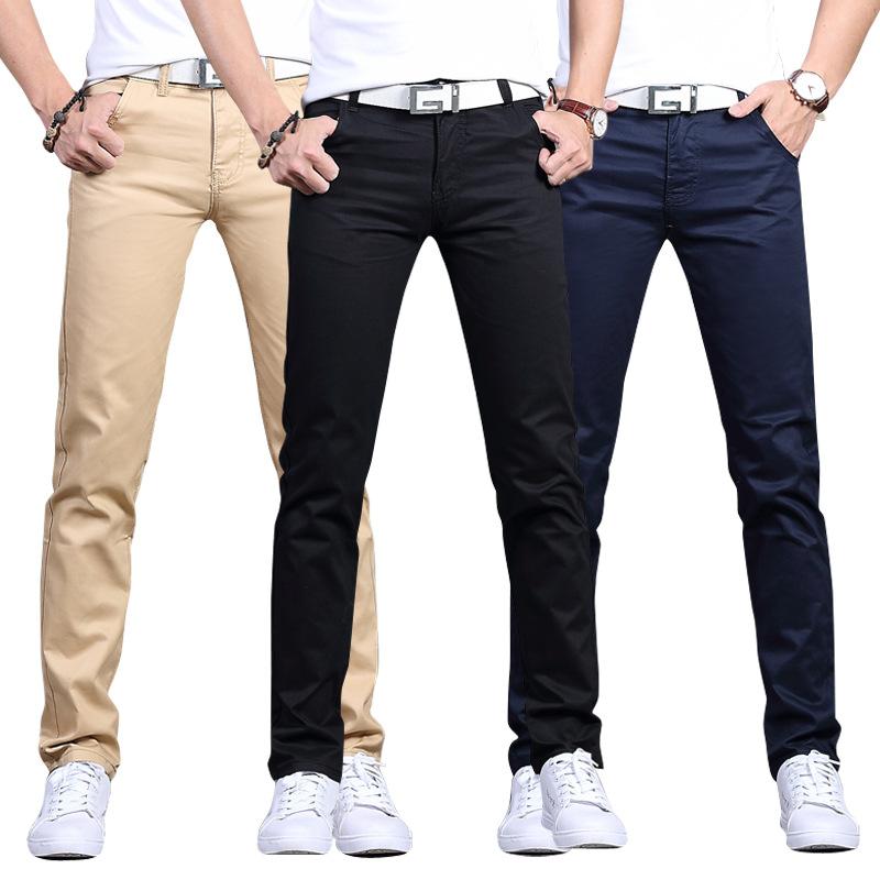 

Men's Pants Casual Men Cotton Slim Fit Fashion Trousers Male Brand Clothing Pantalones De Hombre Streetwear Four Seasons