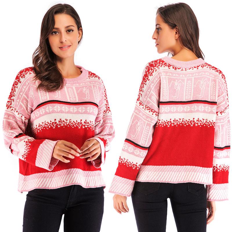 

Ethnic Clothing 2023 Autumn And Winter Tops Leisure Sweet Lovely Girl Temperament Long-Sleeved Women's Knitted Sweater Women
