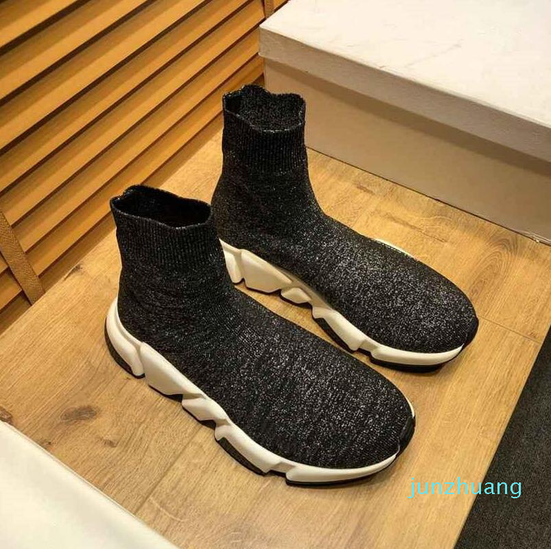 

2021 Women Mens Casual Sock Shoes Breathable Dress Shoe for Men Platform Sneakers Leather Lace Up chaussures Wedding Daily scarpe 35-45 882, Black oreo