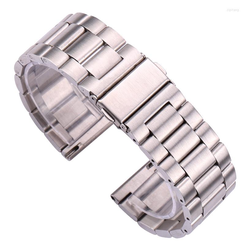 

Watch Bands Stainless Steel Watchband 18 20 22 24mm Solid Link Silver Band Strap High Quality Replacement Bracelt Accessories