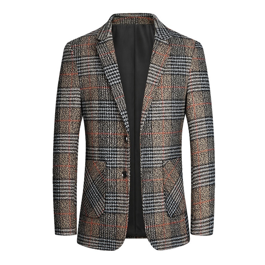 

Mens Suits Blazers No Ironing Business Casual Men Clothing Trend Coats Slimfit Single Top 230203, Borwn-j018