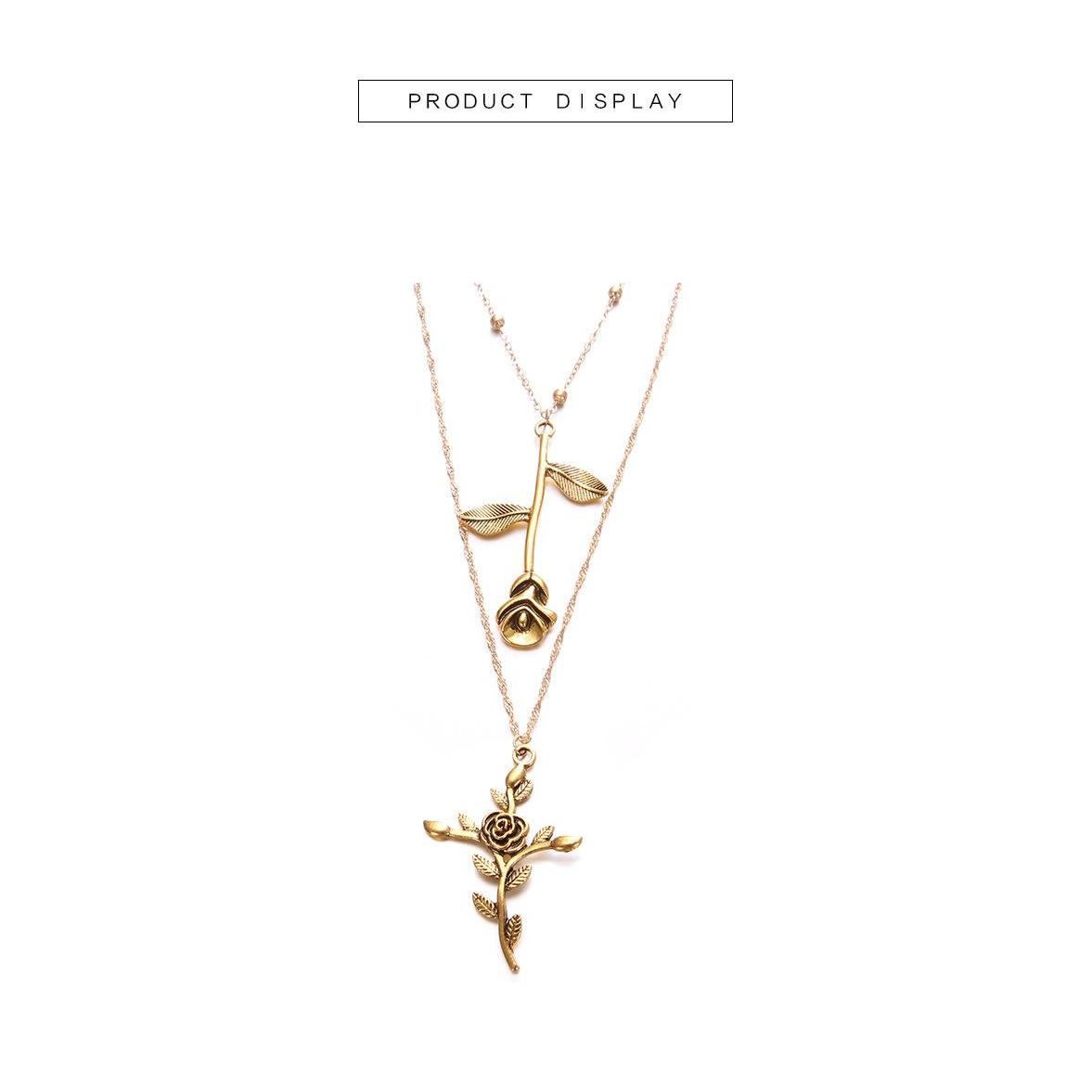 

Pendant Necklaces Pretty Rose Mti Layer Necklace Vintage Charm Sweater Long Chain Flower Luckyhat Drop Delivery Jewelry Pendants Dhr6U