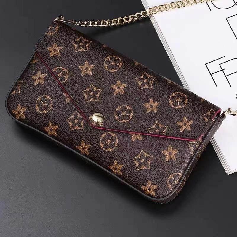 

Top Original High Quality 3pcs set Designer bag Genuine Leather Diamond pattern black embossing Handbags Purse Woman Fashion Chain tBfhE