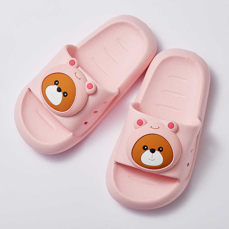 

Slipper Girls Bathroom Kids Cartoon Cute Bear Baby Slides Shoes Children Indoor Non-slip Home Slippers Boy Summer Outdoor 0203, Dark blue
