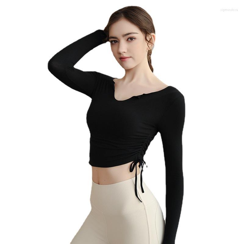 

Active Shirts Yoga Clothes Long-sleeved V-neck Top Women' Running Sports Quick-drying T-shirt Slim Fit Fitness Women, Picture color