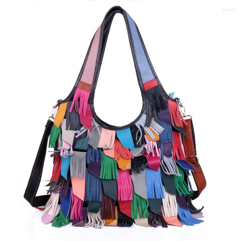 

Evening Bags Fashion Retro Tassel Women's Messenger Bag Handbag Shoulder Designer Luxury, Picture color