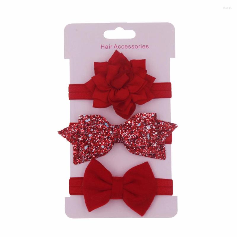 

Hair Accessories 3pcs Set Christmas Baby Girls Headwear Sequin Felt Bow Lotus Flower Elastic Headbands Kids Pography Props Cute, Purple