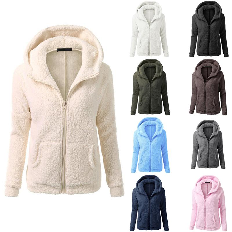 

Women' Hoodies & Sweatshirts Winter Autumn Warm Jacket Hooded 2023 -5XL Casual Female Sweatershirt Coat Solid Soft Fleece Women CoatWomen, Army green