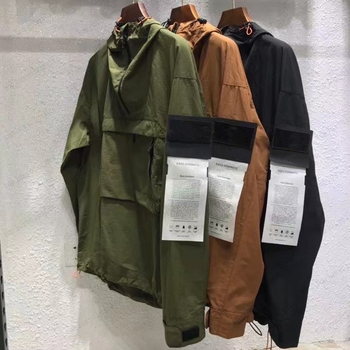 

Designers hooded half zip pocket jackets Youth fashion European and American Large size casual jacket Men's coat fabric Mens sheath Rainwater anti splash, Black