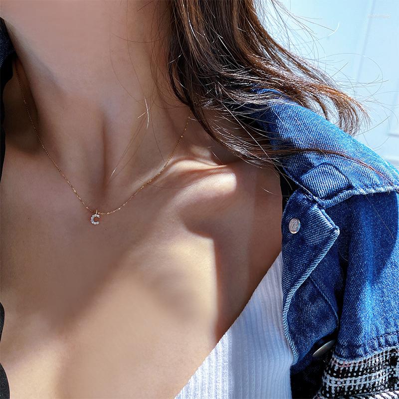 

Chains Initial Necklaces For Women A-Z Letter Pendant Girls Layered Chain Chic Stainless Steel Name Necklace Jewelry Drop