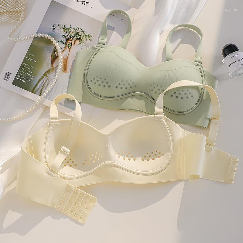 

Bras Sets Women's Cotton Underwear Sexy Color Solid Bra Fashion Push Up Comfort Brassiere Female Traceless Lingerie, Beige