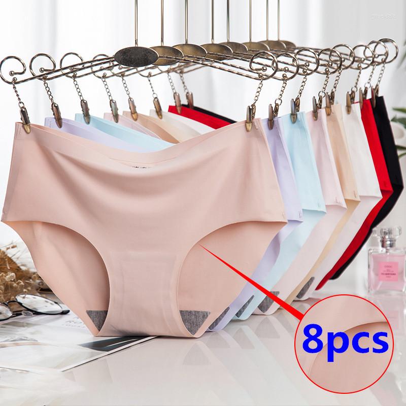 

Women's Panties 8PCS Seamless Underwear Women Sexy Lingerie Underpants Tangas Briefs Bragas, Beige