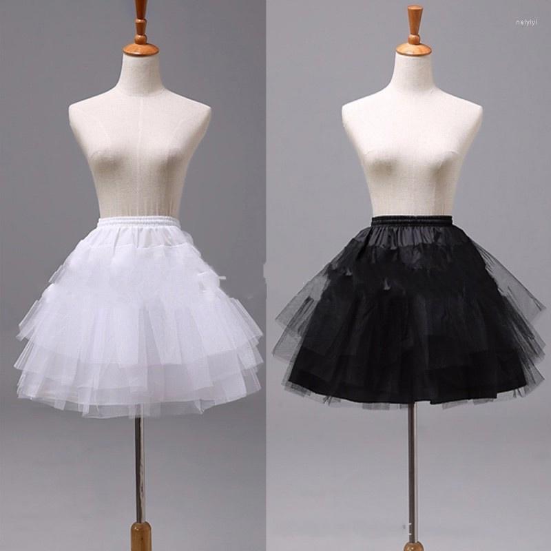 

Skirts 2023 White Or Black Short Petticoat Wedding Dress Support Sexy Sweet Bustle For Women 3 Layer Lnner Skirt