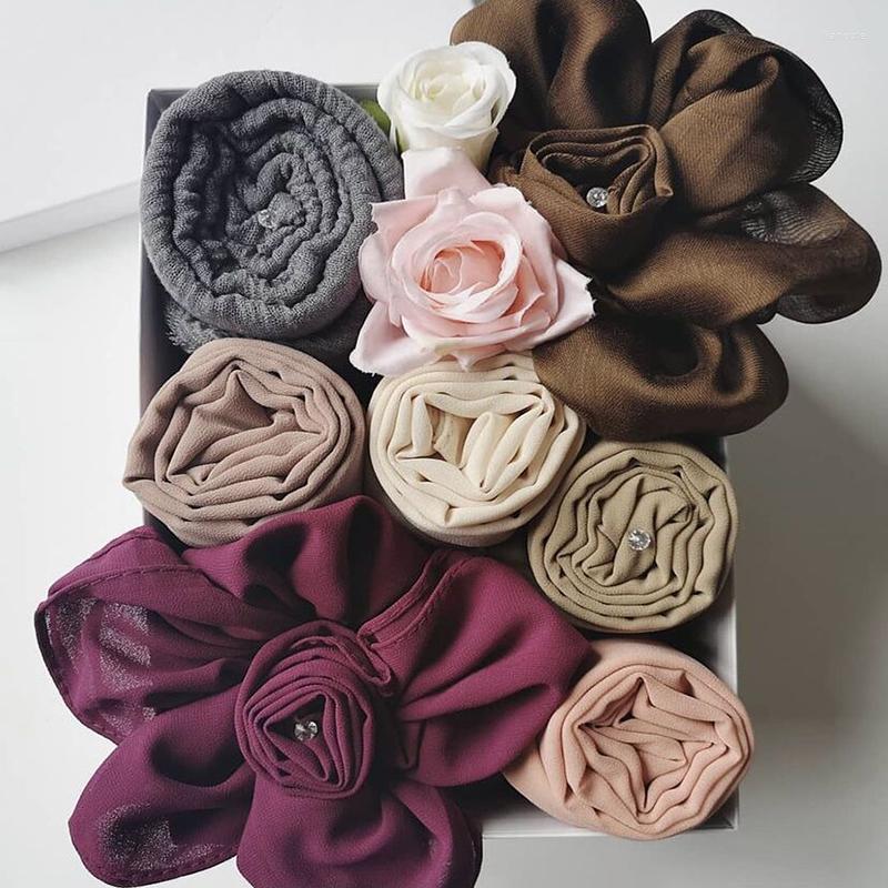 

Ethnic Clothing Customize Gift Box Hijab Heavy Chiffon Scarf Crinkle Cotton Shawl Headscarf Women Accessories Foulard