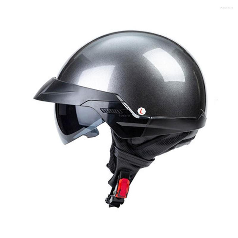 

Motorcycle Helmets Four Seasons Vintage Helmet Retro Open Half Face, L white