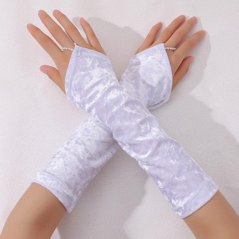 

Knee Pads Fashion Fingerless Gloves Arm Warmer Costume Accessory Ladies Sun Protection Women Sleeve For Outdoor Activities Wedding, Picture shown