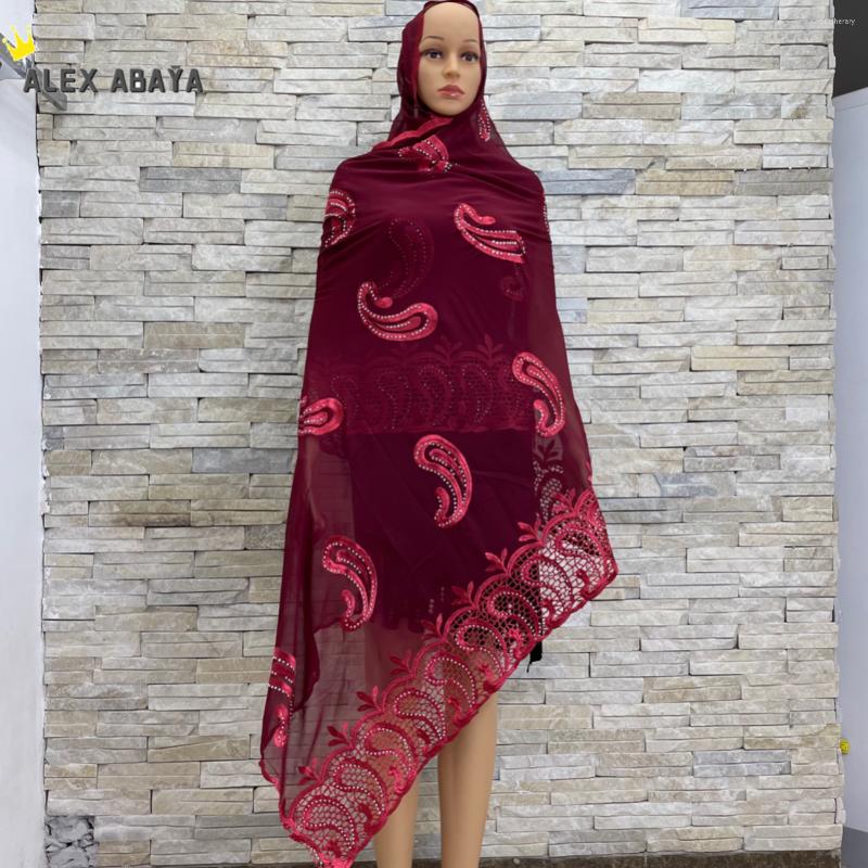 

Ethnic Clothing 2023 African Women Chiffon Scarf Embroidery Muslim Hijab Economic Splicing Design AL039