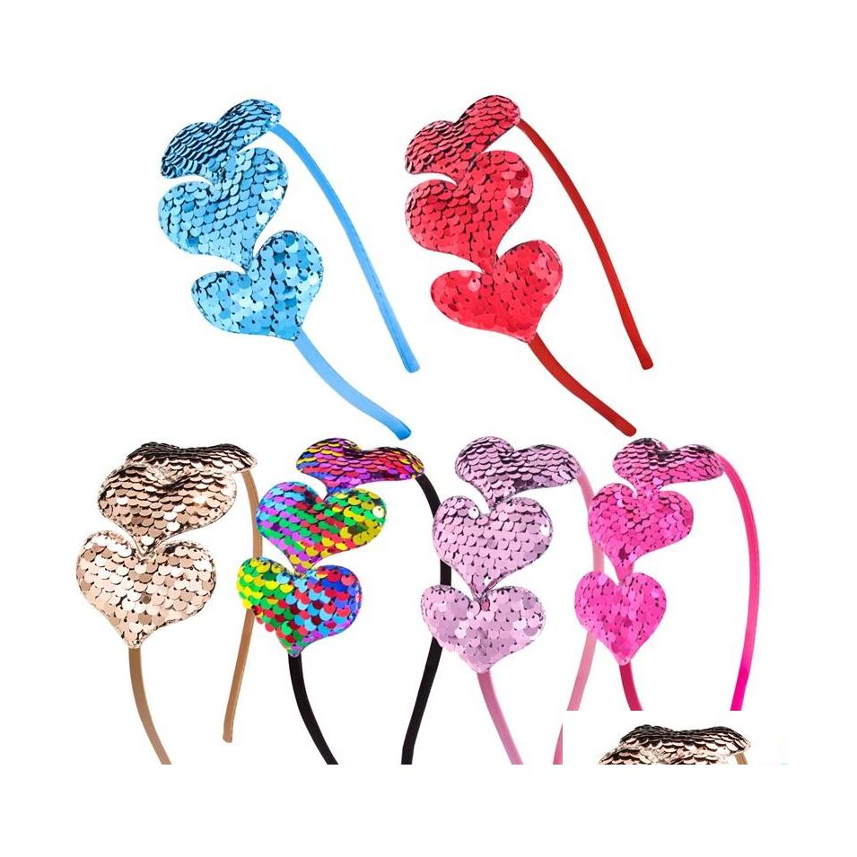 

Headbands Cute Heart Thin Headband Womens Temperament Sequins Love Decor Hair Accessories Styling Valentines Day Jewelry 37 D3 Drop D Dh5Mg