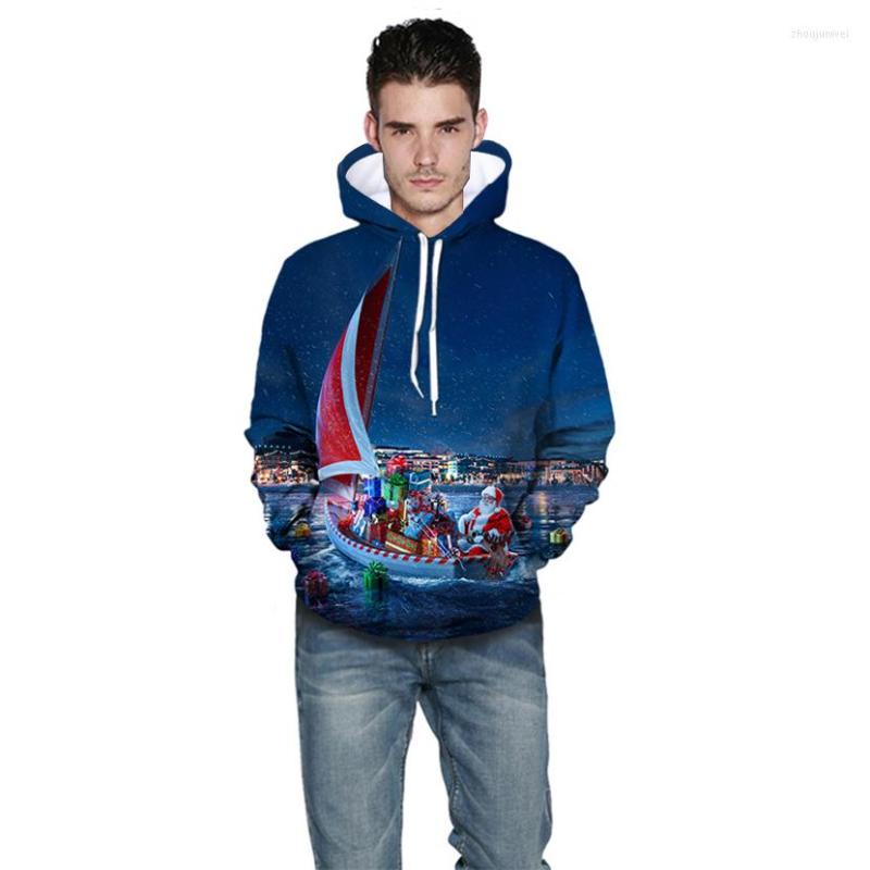 

Men' Hoodies Fall Loose Casual Hoodie 3D Digital Printing Santa, Ph20019
