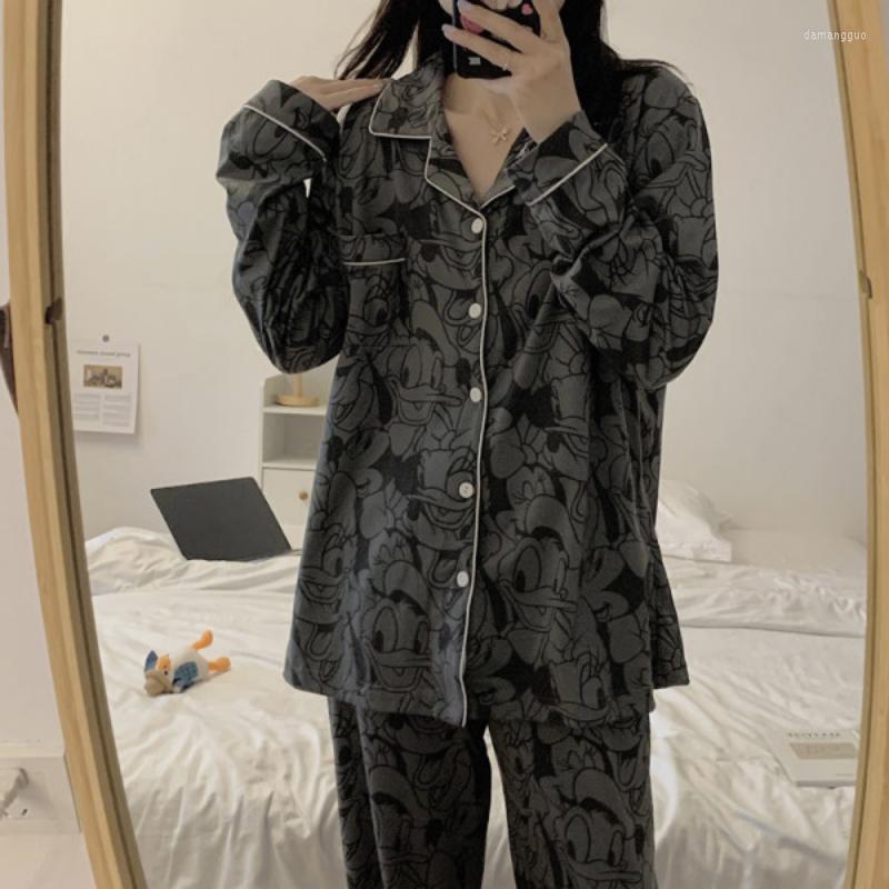 

Women's Sleepwear Autumn Pajamas Set Casual For Women Elastic Print Pyjama Women's Fashion Sweet Plaid Homewear Clothes Big Size, Black