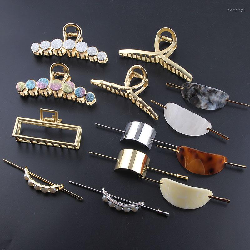 

Hair Clips Geometric Metal Claw Makeup Styling Barrettes For Women Accessories 916