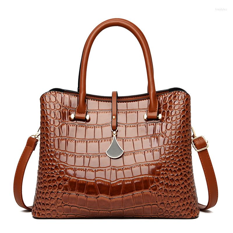 

Evening Bags High Quality PU Leather Crossbody For Women 2023 Messenger Handbag Shoulder Bag Fashion Stone Pattern Ladies, Brown