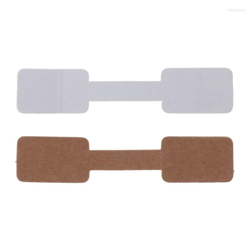 

Jewelry Pouches 52Pcs 6 X 1.2CM Blank White Paper Price Tag Labels Display Cards Necklace Ring Rectangle Stickers Hangtag