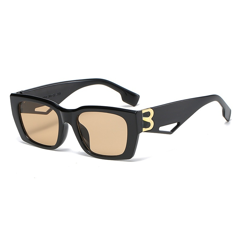 

European Letters Foreign Trade Square Sunglasses Women's Sunglasses Irregular Glasses Legs Cutout Glasses Men