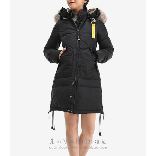 

Women Down Jacket Winter Black Long Coat with Fur parajumper Thick Coats
