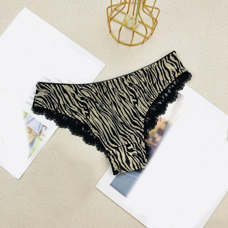 

Women's Panties Ladies Underwear High Cut Lace For Womens Leopard Print Bikini Half Back Coverage Sexy, Black