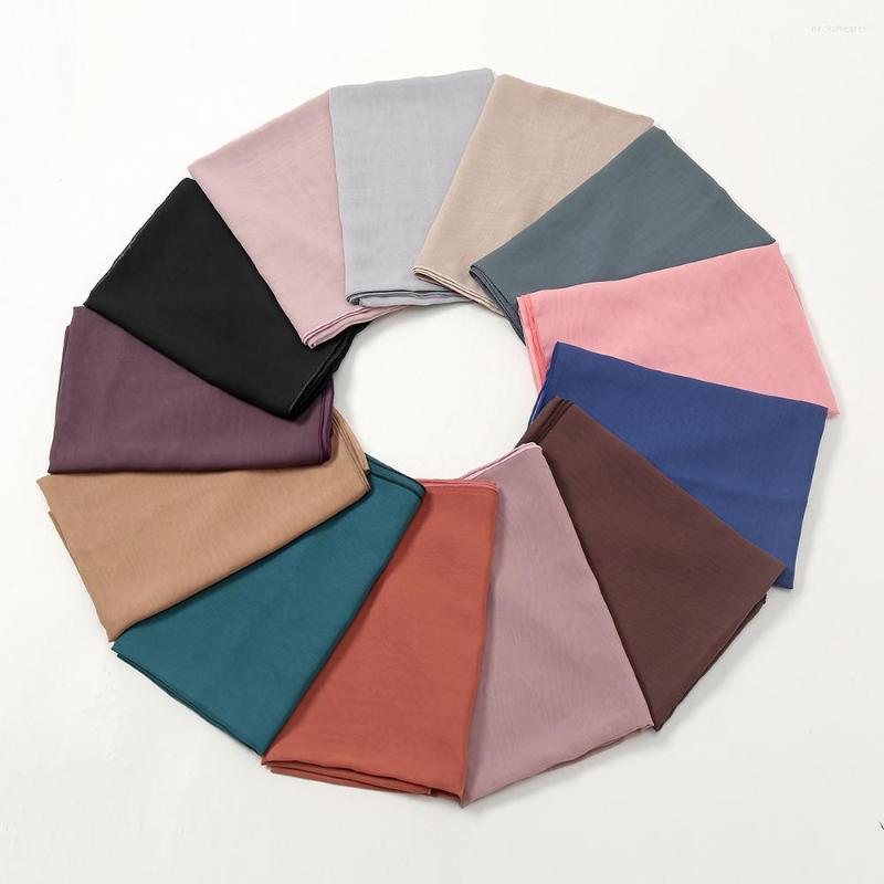 

Ethnic Clothing 110 110cm Square Chiffon Scarf Hijabs For Women Solid Color Muslim Head Islamic Shawls And Wraps Turban Musulman Scarves