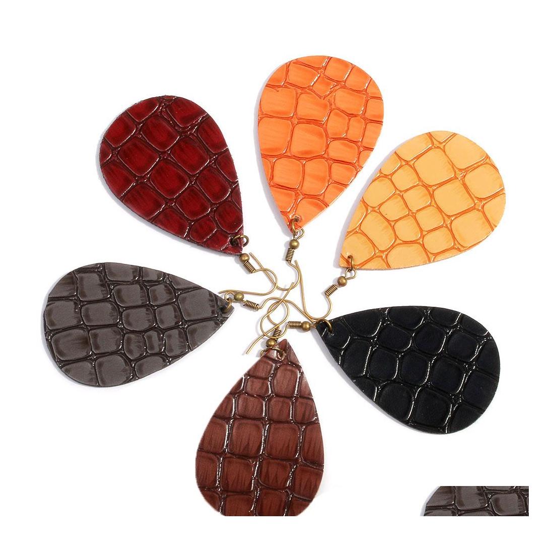 

Charm Teardrop Pu Leather Earrings Water Drop Doubleside Colorf Dangle Earring Bohemian Jewelry For Women Elegant Young Gi Delivery Otqxt