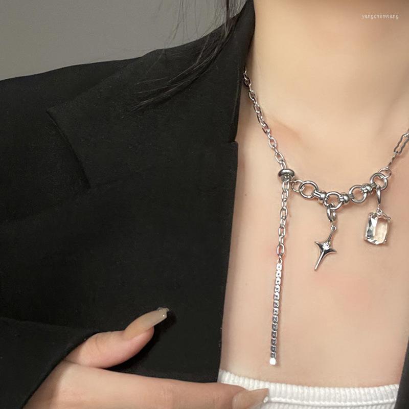 

Choker 2023 Clavicle Chain Hip Hop Style Star Tassel Pendant Necklaces For Women Y2k Girls Gifts Party Jewelry