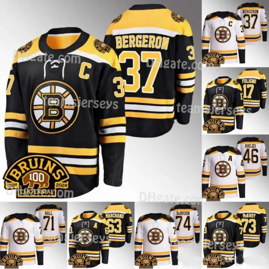 

Patrice Bergeron Bruins Jersey Boston 100th David Krejci Brad Marchand Taylor Hall Charlie McAvoy Jake DeBrusk David Pastrnak Nick Foligno Charlie Coyle Quality, Womens as shown s-xxl