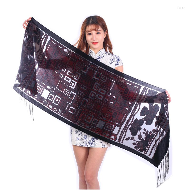 

Scarves 2023 Burnout Scarf Women Hijab Balck Velvet Shawl Winter Plaid Wedding Scarfs For Lady