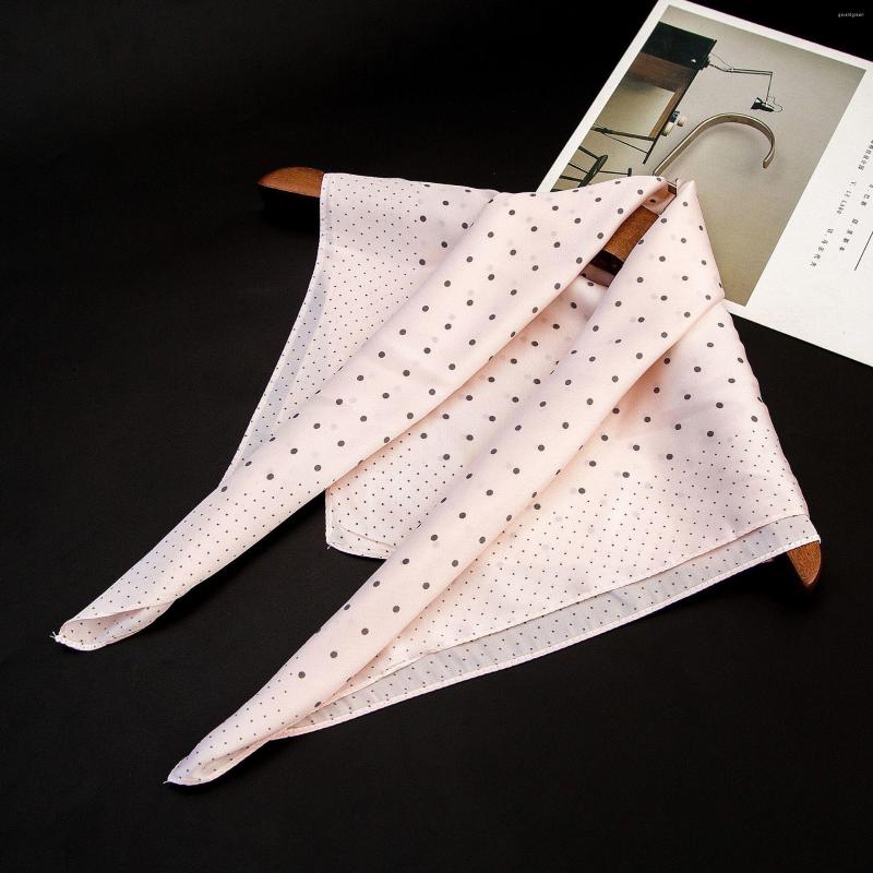 

Scarves White/Pink Fashion Printed Silk Twill Scarf Women Ladies Quality Small Square Necktie Wraps Bag Neck Head 60cm