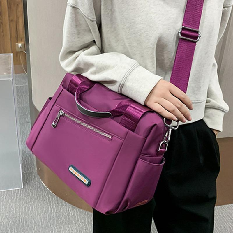 

Evening Bags Women Polyester Shoulder Bag Large Capacity Fashion Messenger Small Women's Single Tote Purse Female Solid Color Handbag, Purple