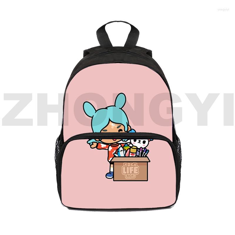 

Backpack Canvas Toca Boca 3D Backpacks 12/16 Inch Primary Junior High School Students Life World Cute Bookbags Men Business Packbag, Toca141