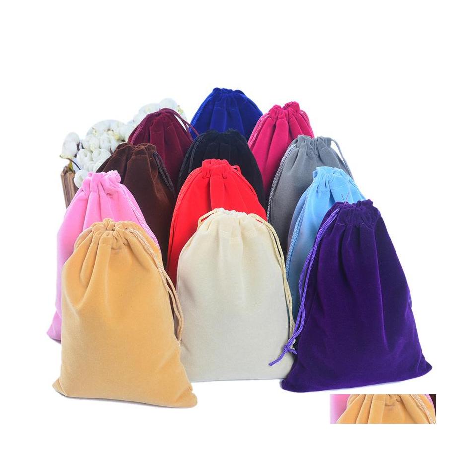 

Jewelry Pouches Bags Women Original Pouches Black Packaging Dstring Bag Outer Pouch For Bead 9X12Cm Drop Delivery Display Otu9E