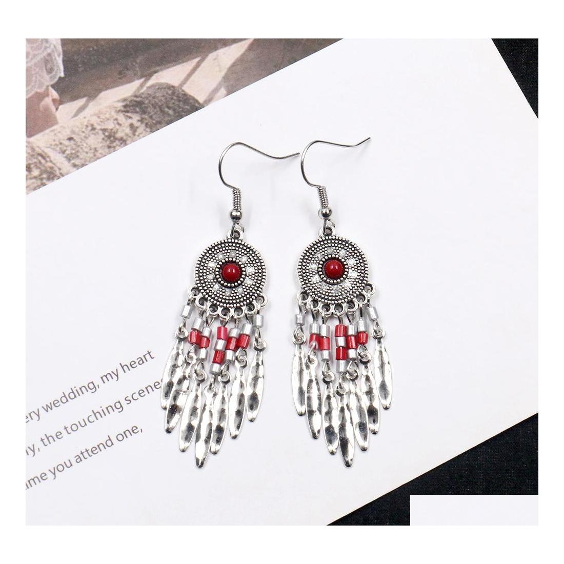 

Dangle Chandelier Bohemian Fashion Jewelry Womens Beads Tassels Earrings Vintage Holiday Drop Delivery Dh8Cu