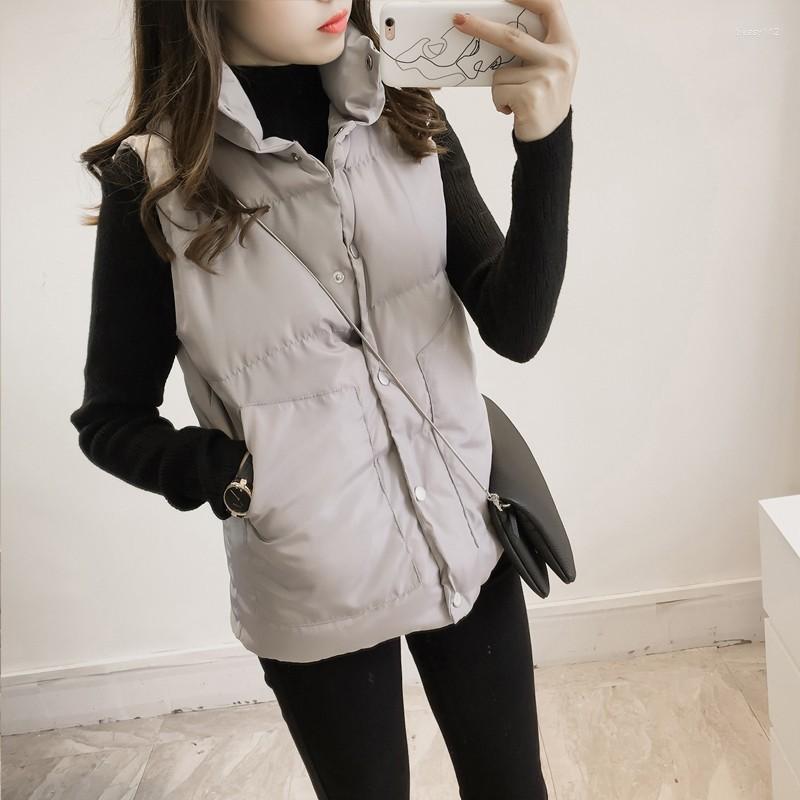 

Women' Vests Autumn Winter Fashion Women Ultra Light Down Vest Coat Parka Ladies Sleeveless Short Waistcoat, Bk