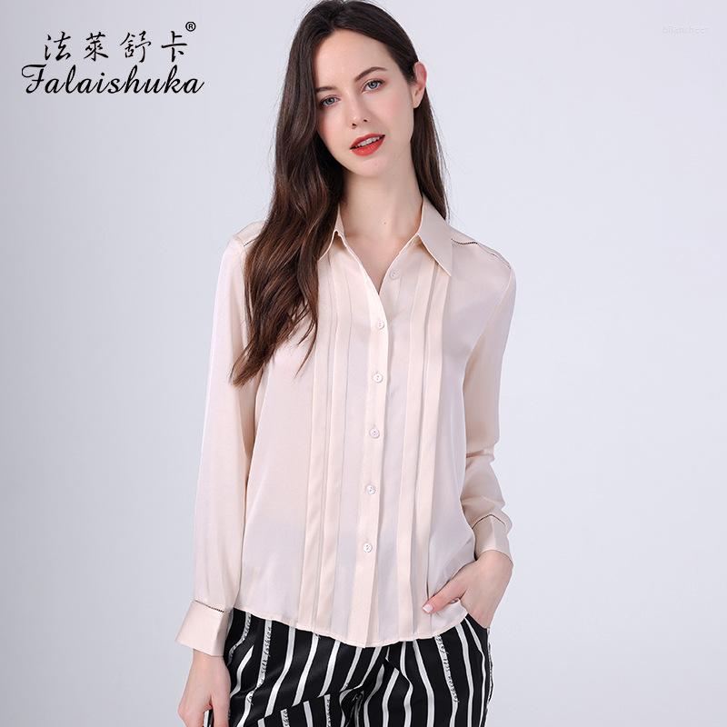 

Women's Blouses 19 Momme Office Lady Natural 91% Silk Shirts Women Long Sleeve Plus Size Elegant Sweet Pink Work Tops Mujer CS2051