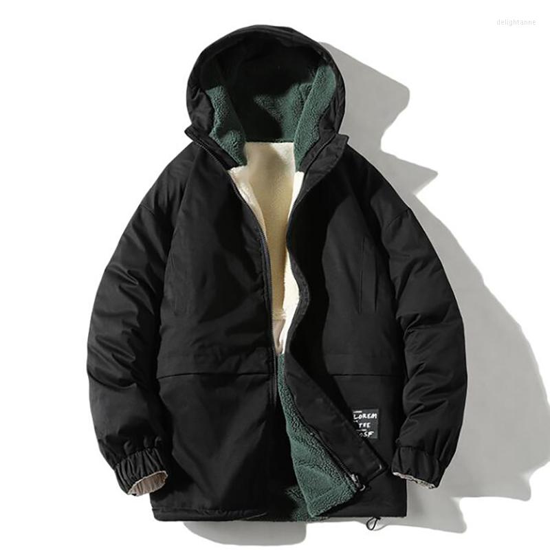 

Men's Down Thickened Double Face Cotton Padded Jacket For Men In Winter 2023, Black