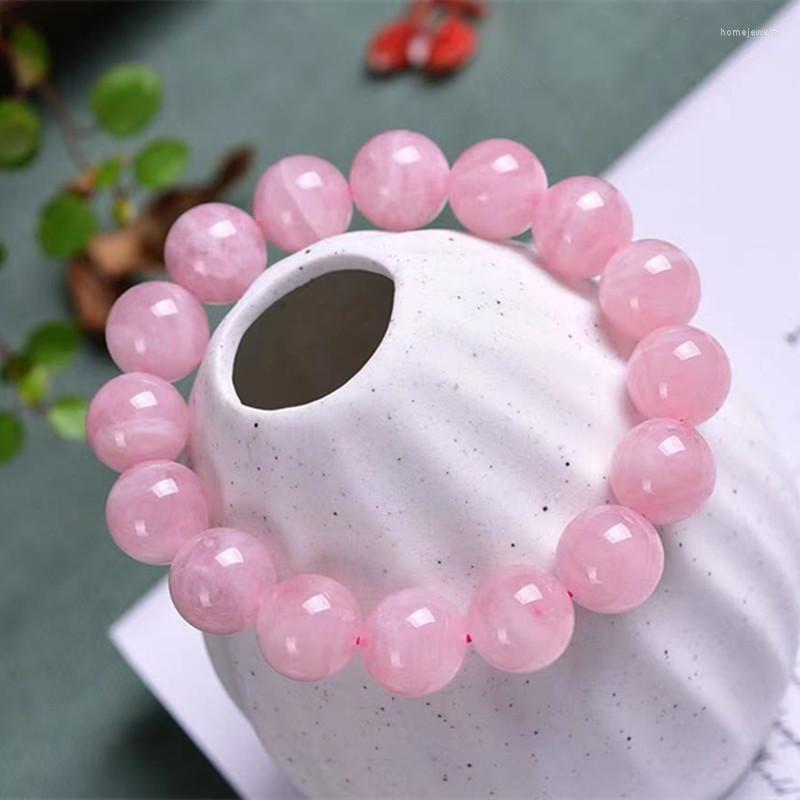 

Strand Natural Jewelry Pink Crystal Rose Quartz Bracelet Women Gemstone Chakras Bead Handmade Lover Gifts