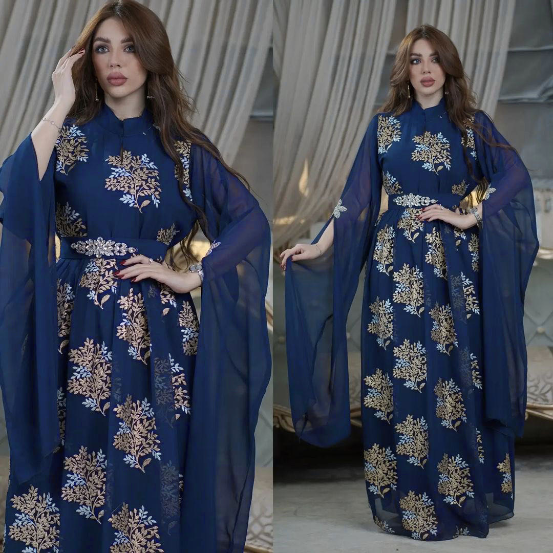 Magnifiques robes de soirée à paillettes devant fendues robe de bal Dubaï arabe à manches longues perlée sirène arabe Dubaï femmes robe d'occasio