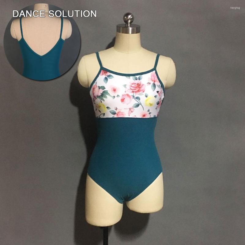 

Stage Wear Standrad Ballet Leotard Dark Green Printing Bodysuit Adult & Woman Dance Costumes Leotard's 02D0127