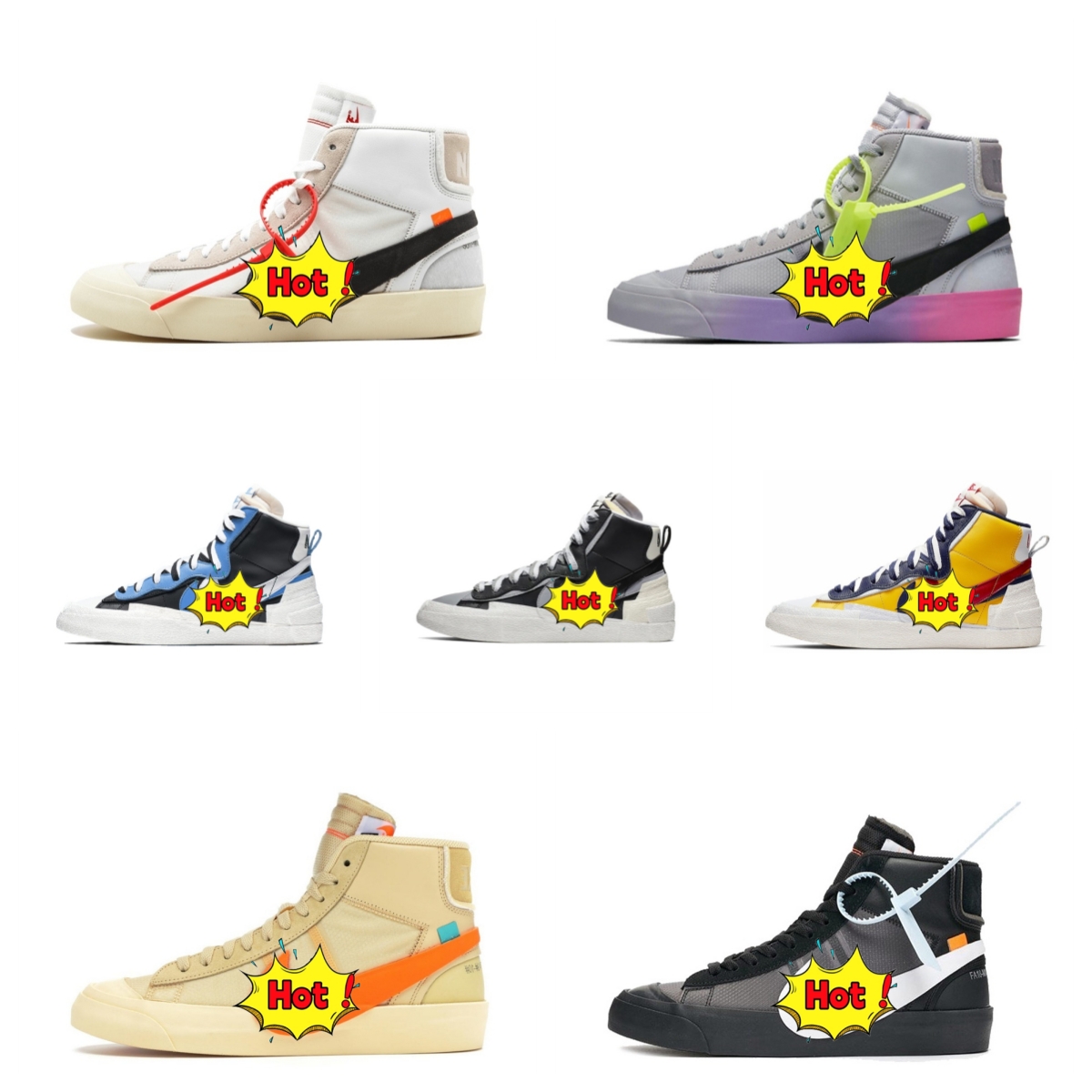 

Men's Blazer High Top fashion casual shoes skateboard sneakers.Packed in original box.Original Quality., Color 7