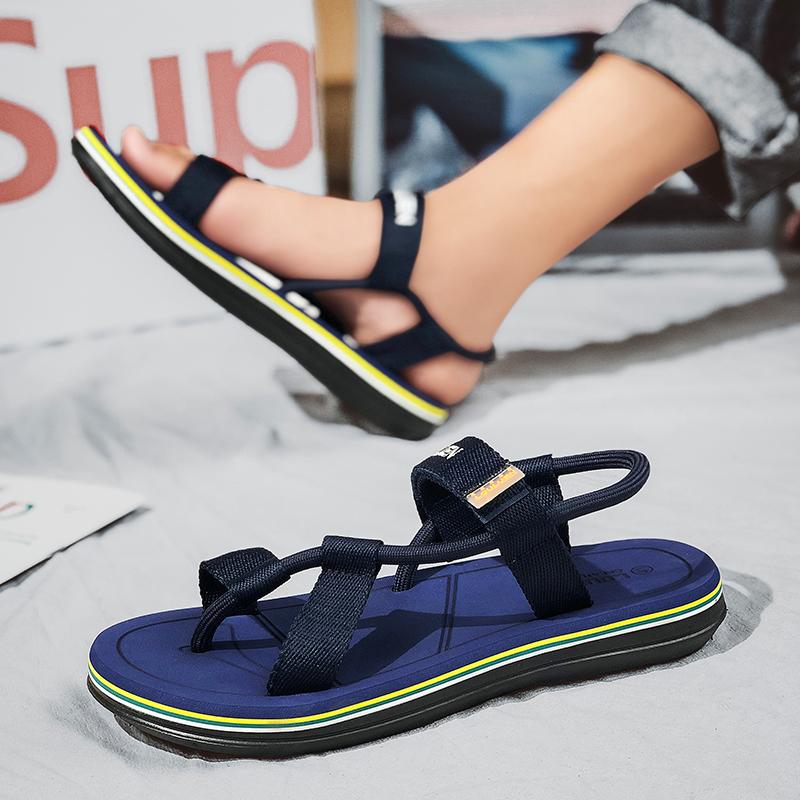 

Sandals Blue Platform Mens Summer Comfortable Fashion Roman Man Designer Beach Flip Flops Non-slip Sandalias Planas, Black-l-184