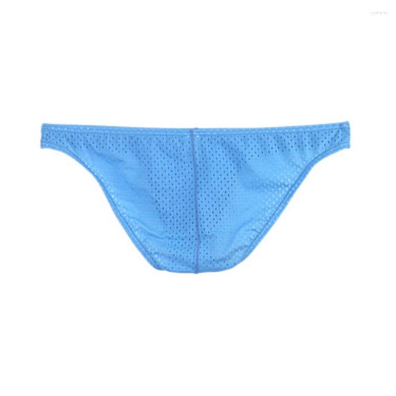 

Underpants Mesh Breathable Underwear Men's Sexy Low Waist Bikini Pouch Solid Ultra-Thin See Through Brief Cool Panties A50, White